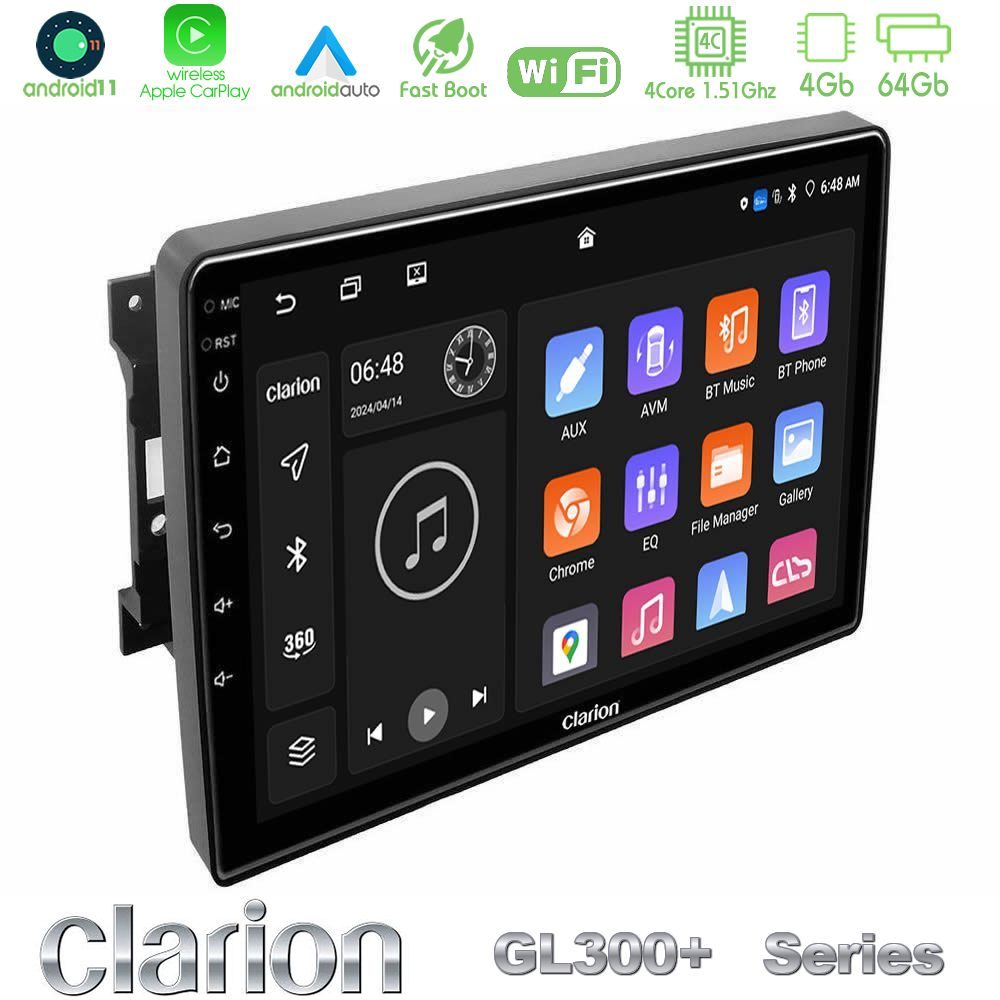 Clarion GL300+ Series 4Core Android11 4+64GB  Chrysler / Dodge / Jeep Navigation Multimedia Tablet 10"