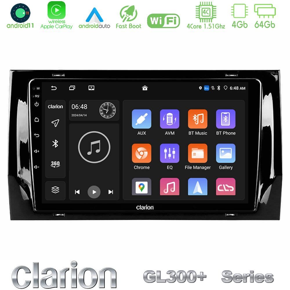 Clarion GL300+ Series 4Core Android11 4+64GB  Skoda Kodiaq 2017-> Navigation Multimedia Tablet 10"