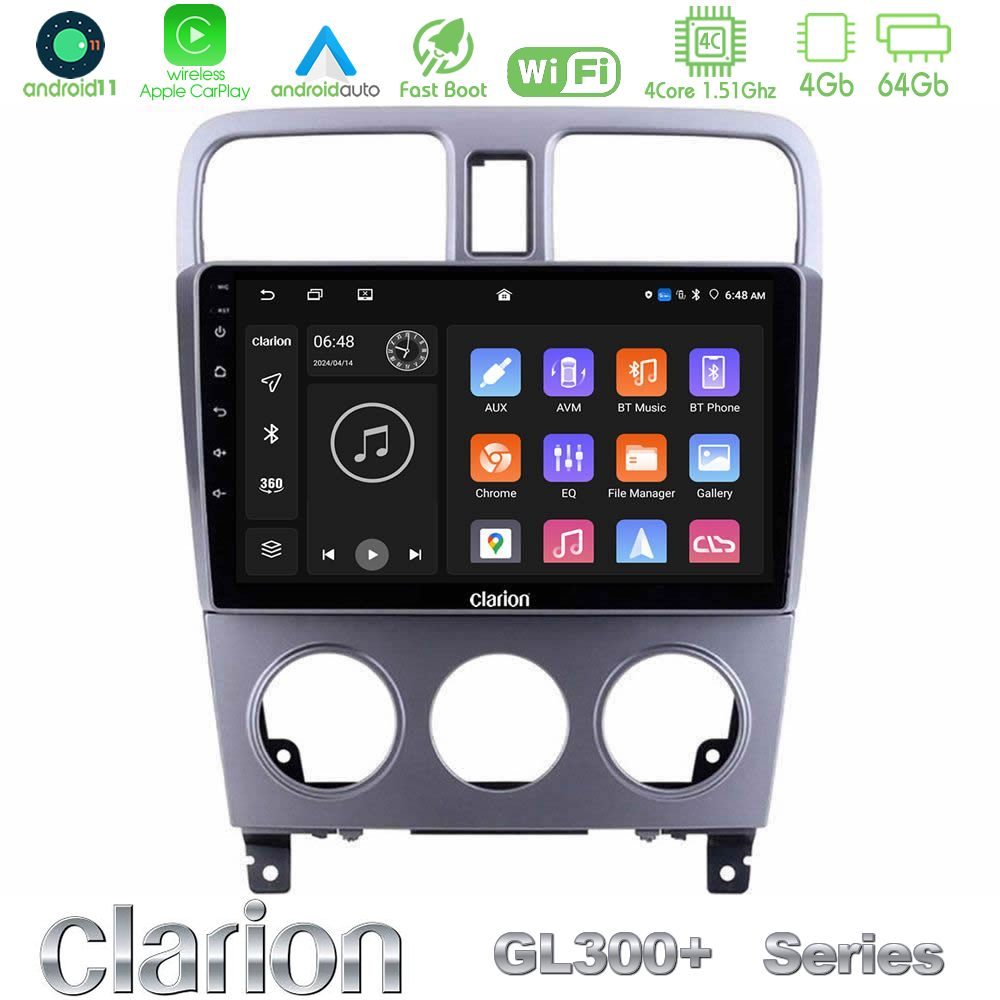 Clarion GL300+ Series 4Core Android11 4+64GB  Subaru Forester 2003-2007 Navigation Multimedia Tablet 9"