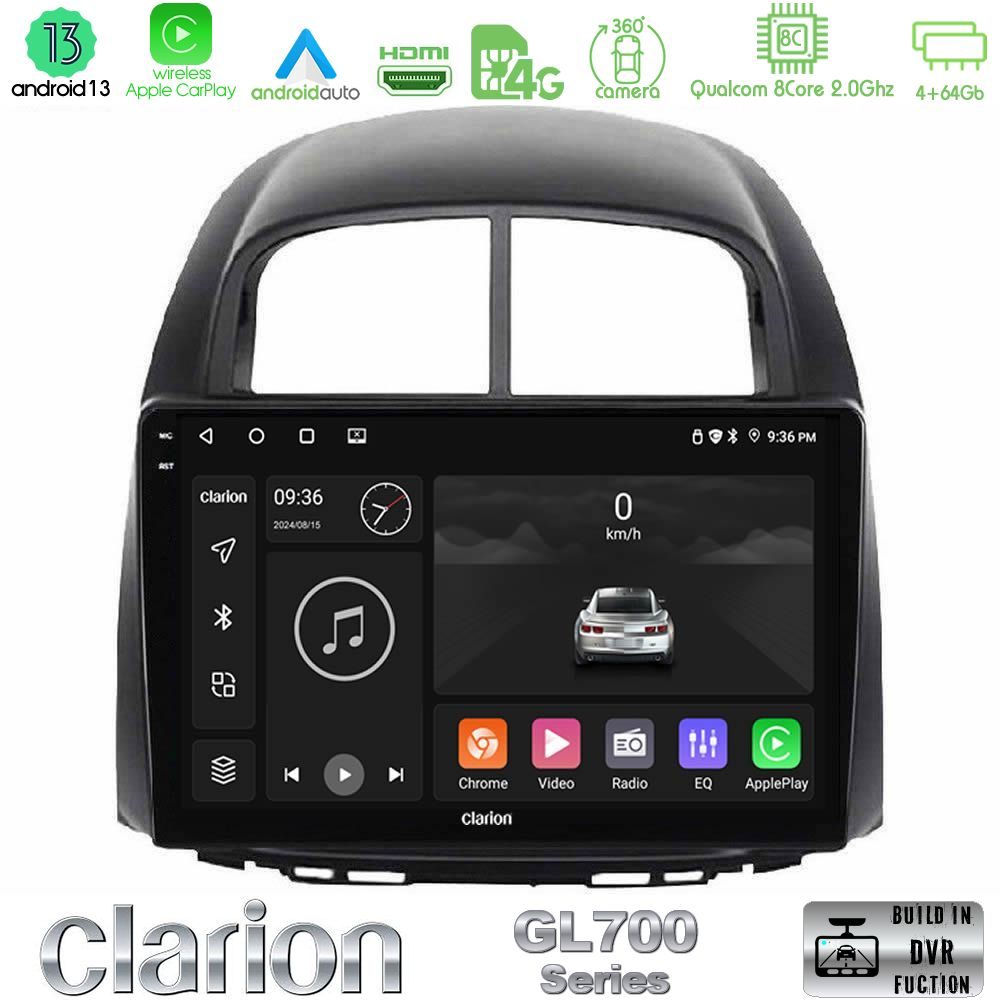 Clarion GL700 Series 8Core Android13 4+64GB Daihatsu Sirion/Subaru Justy Navigation Multimedia Tablet 10" Με Carplay & Android Auto