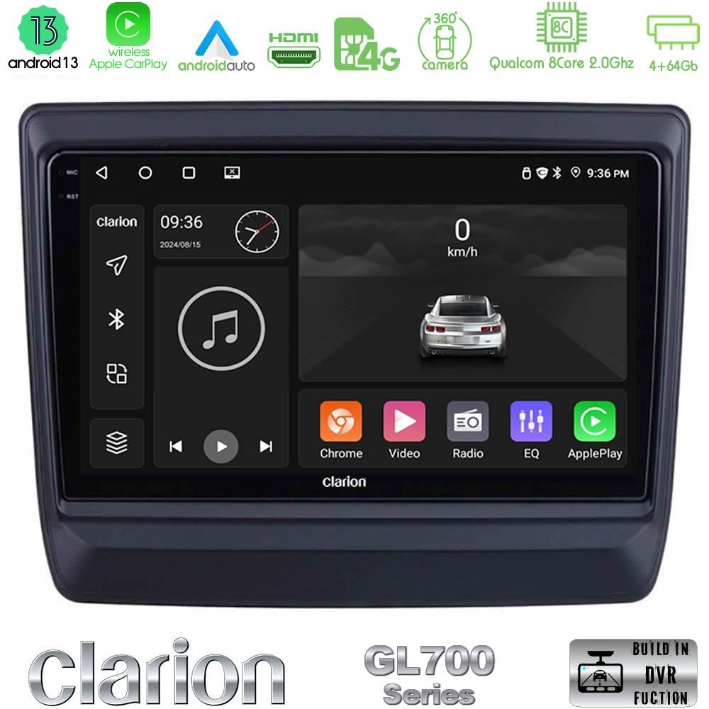 Clarion GL700 Series 8Core Android13 4+64GB Isuzu D-MAX 2020-2023 Navigation Multimedia Tablet 9" Με Carplay & Android Auto Clarion GL700 Series 8Core Android13 4+64GB Isuzu D-MAX 2020-2023 Navigation Multimedia Tablet 9" Με Carplay & Android Auto