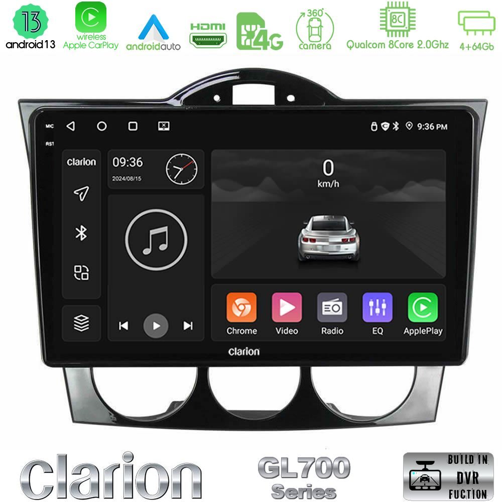 Clarion GL700 Series 8Core Android13 4+64GB Mazda RX8 2003-2008 Navigation Multimedia Tablet 9" Με Carplay & Android Auto