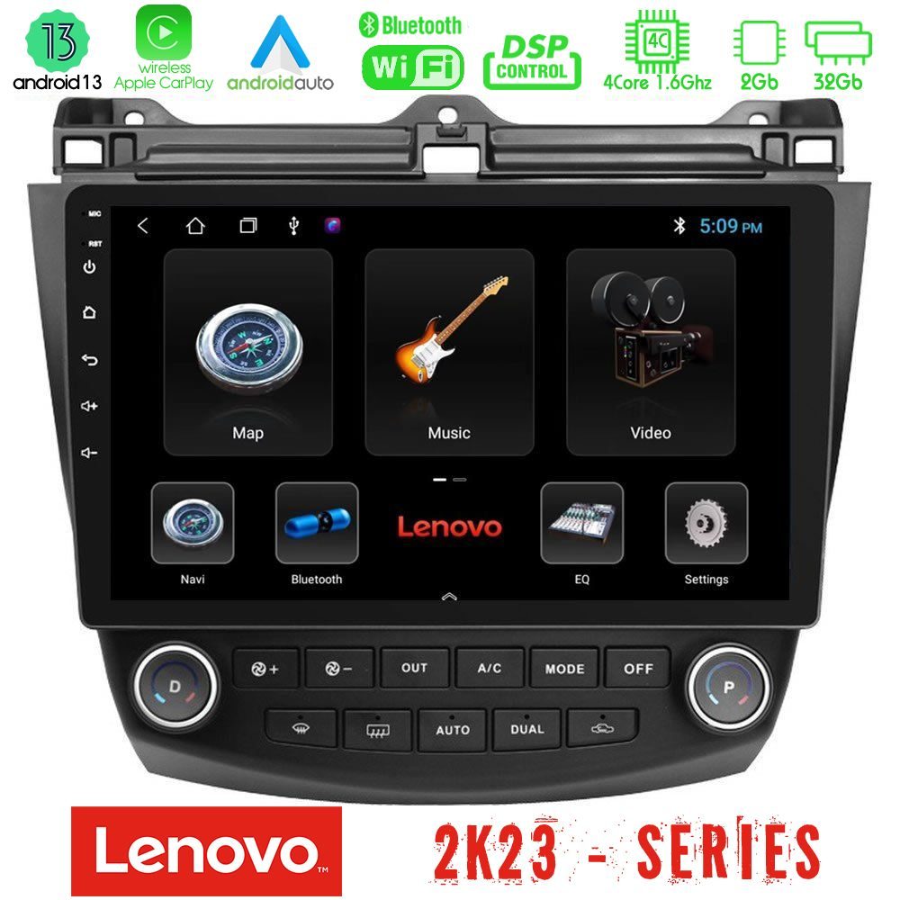 Lenovo Car Pad Honda Accord 2002-2008 4Core Android 13 2+32GB Navigation Multimedia Tablet 10"