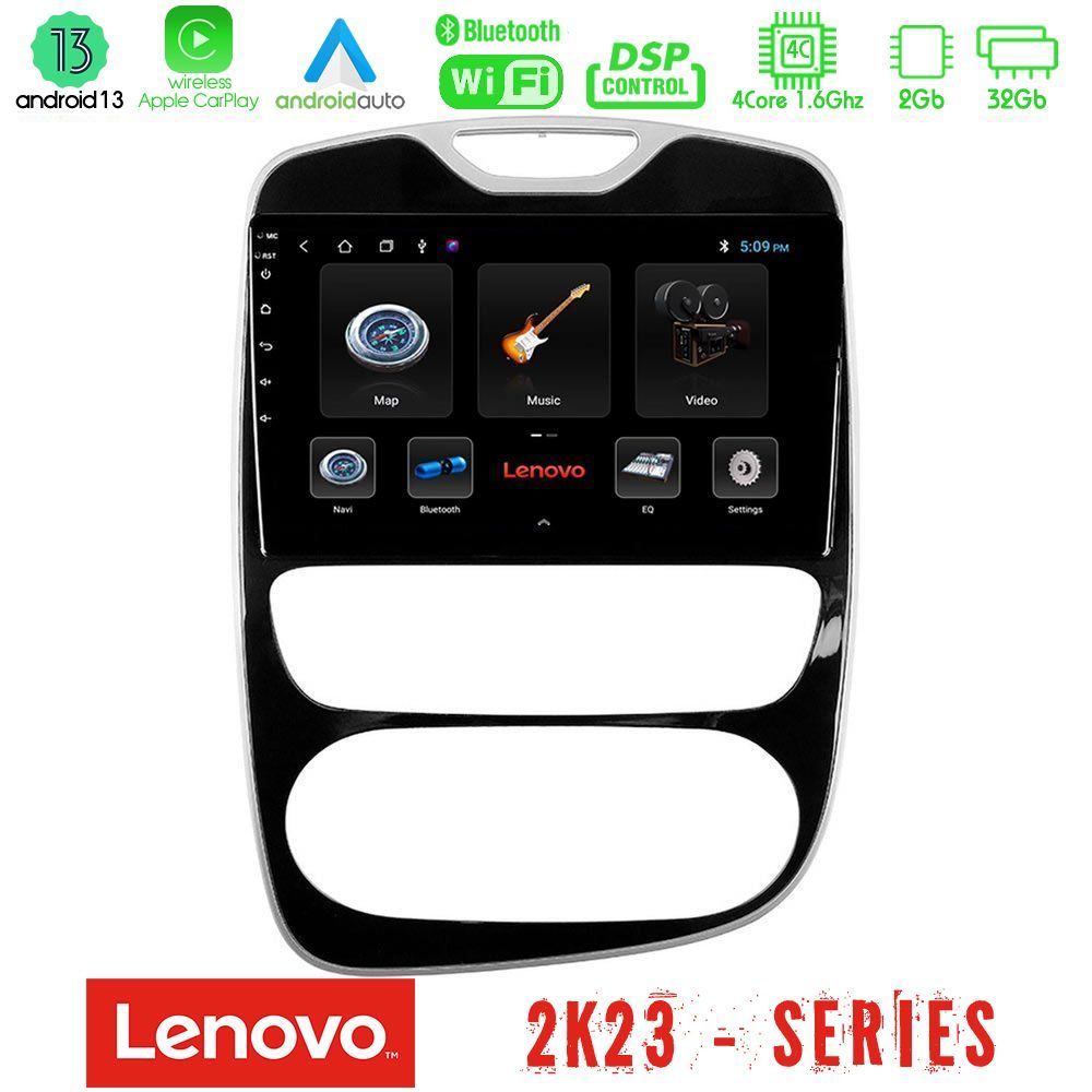 Lenovo Car Pad Renault Clio 2016-2019 4Core Android 13 2+32GB Navigation Multimedia Tablet 10"