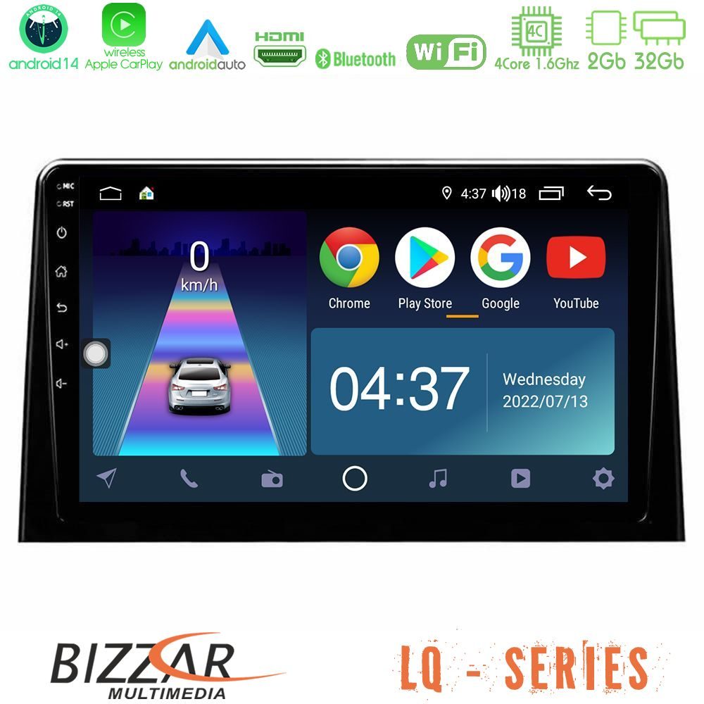 Bizzar LQ Series 4Core Android14 2+32GB Peugeot Partner / Citroën Berlingo 2020-> Navigation Multimedia Tablet 10" Με Carplay & Android Auto