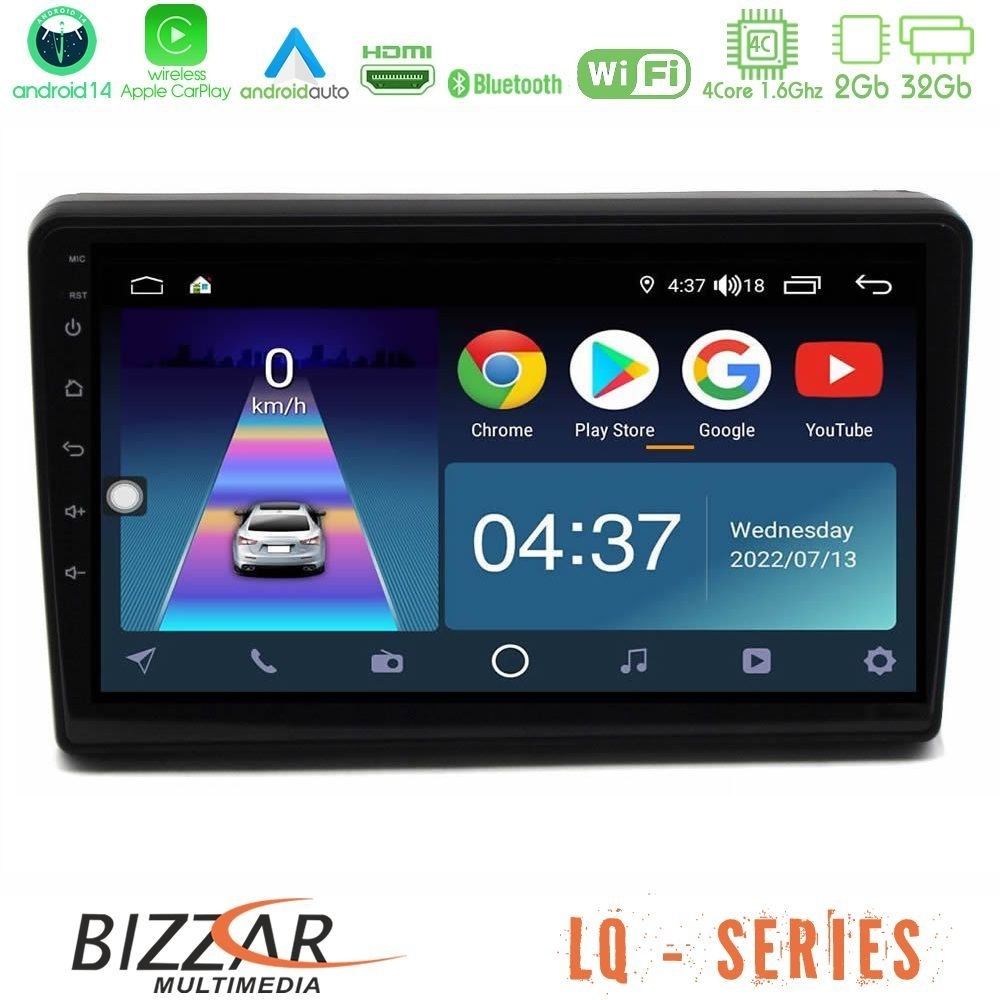 Bizzar LQ Series 4Core Android14 2+32GB Citroen C5 2008-2019 Navigation Multimedia Tablet 10" Με Carplay & Android Auto