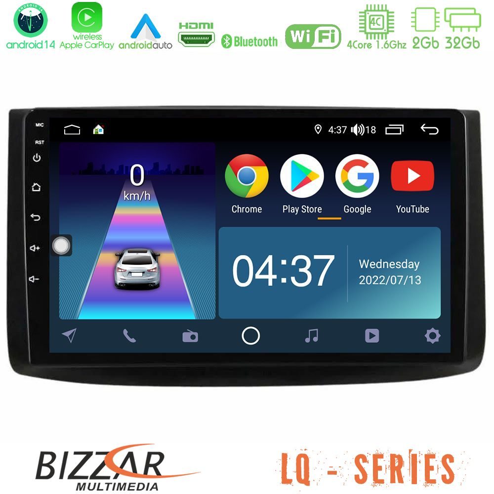 Bizzar LQ Series 4Core Android14 2+32GB Chevrolet Aveo 2006-2010 Navigation Multimedia Tablet 9" Με Carplay & Android Auto