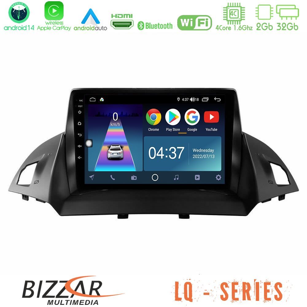 Bizzar LQ Series 4Core Android14 2+32GB Ford C-Max/Kuga Navigation Multimedia Tablet 9" Με Carplay & Android Auto
