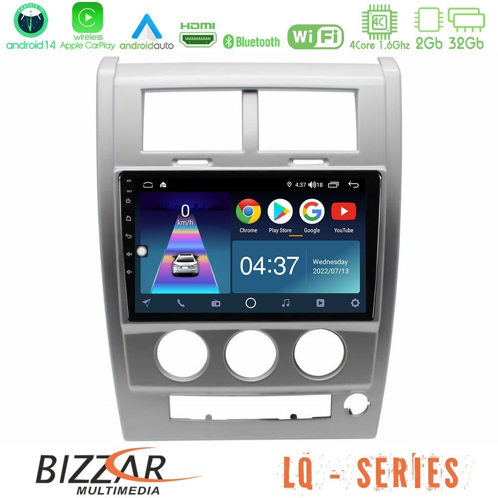 Bizzar LQ Series 4Core Android14 2+32GB Jeep Cherokee (KK) 2008-2012 Navigation Multimedia Tablet 10" Με Carplay & Android Auto