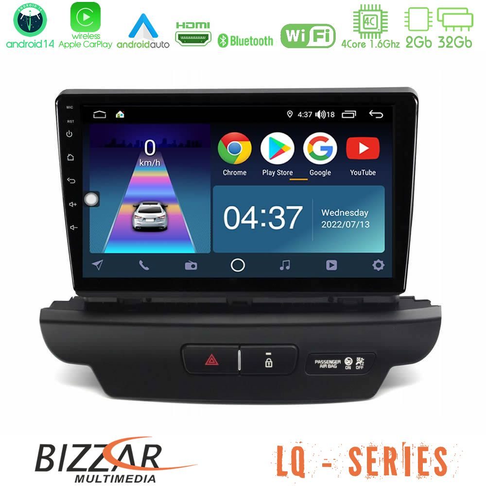 Bizzar LQ Series 4Core Android14 2+32GB Kia Ceed 2018-2023 Navigation Multimedia Tablet 9" Με Carplay & Android Auto (Low Version)