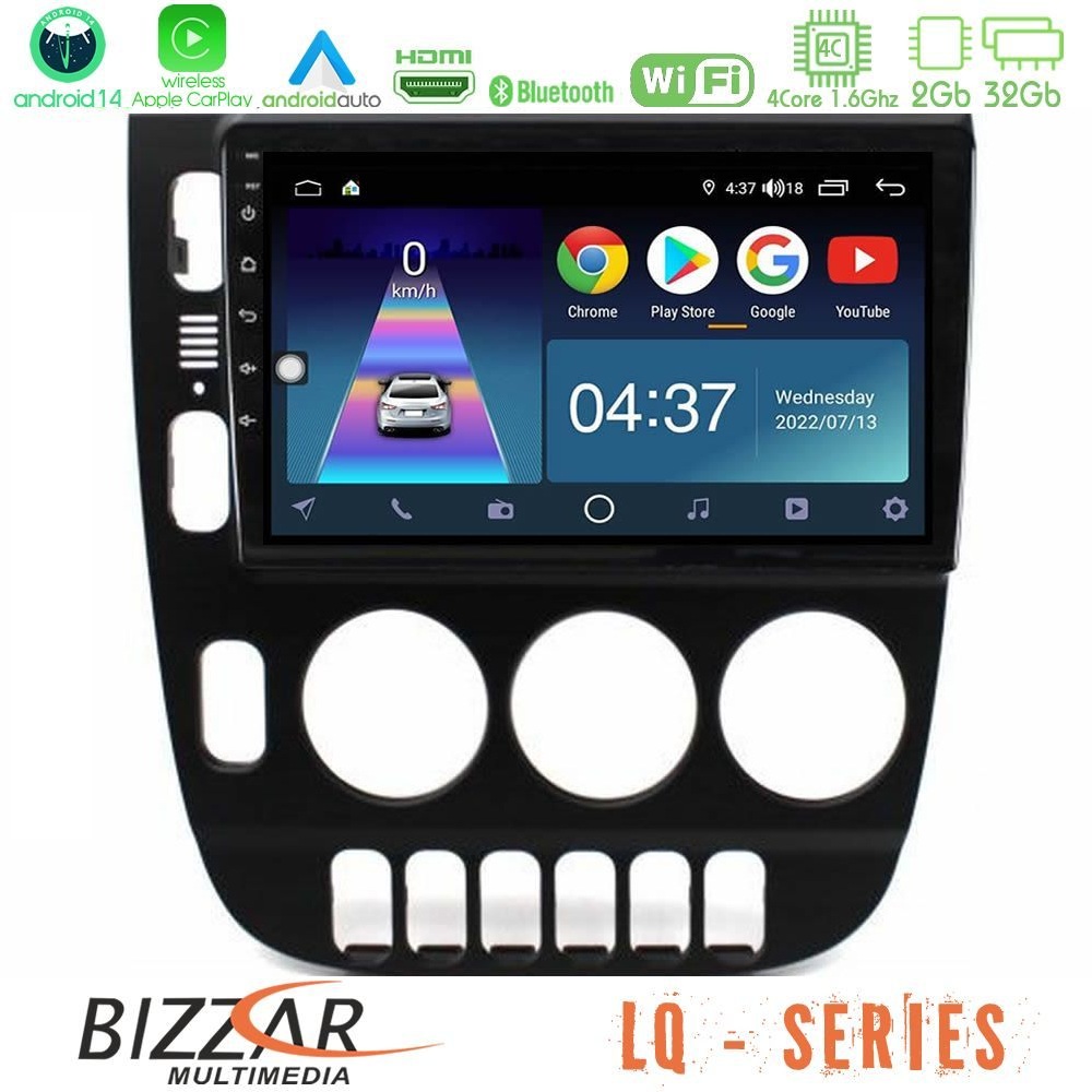 Bizzar LQ Series 4Core Android14 2+32GB Mercedes ML Class (W163) 1998-2005 Navigation Multimedia Tablet 9" Με Carplay & Android Auto