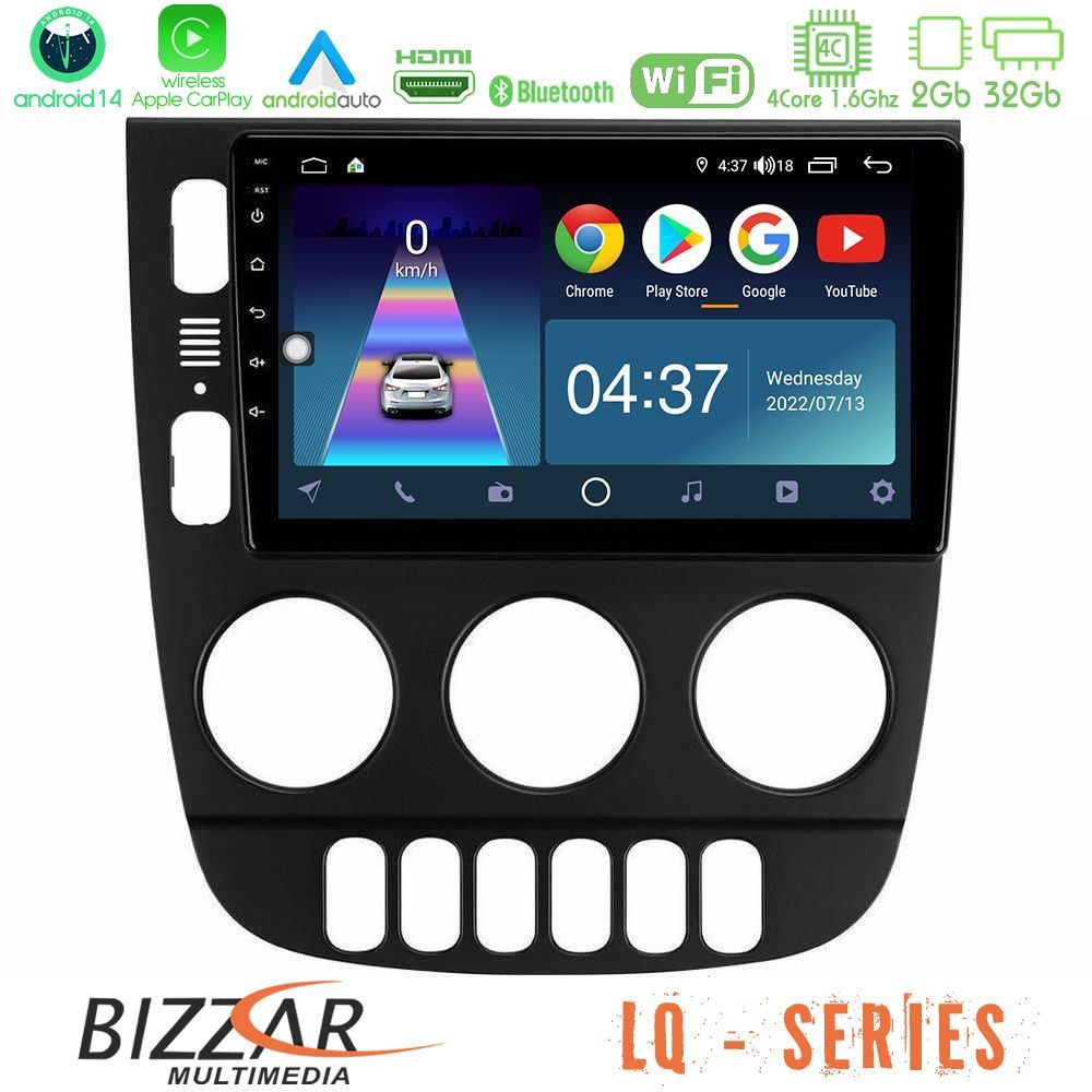 Bizzar LQ Series 4Core Android14 2+32GB Mercedes ML Class 1998-2005 Navigation Multimedia Tablet 9" Με Carplay & Android Auto