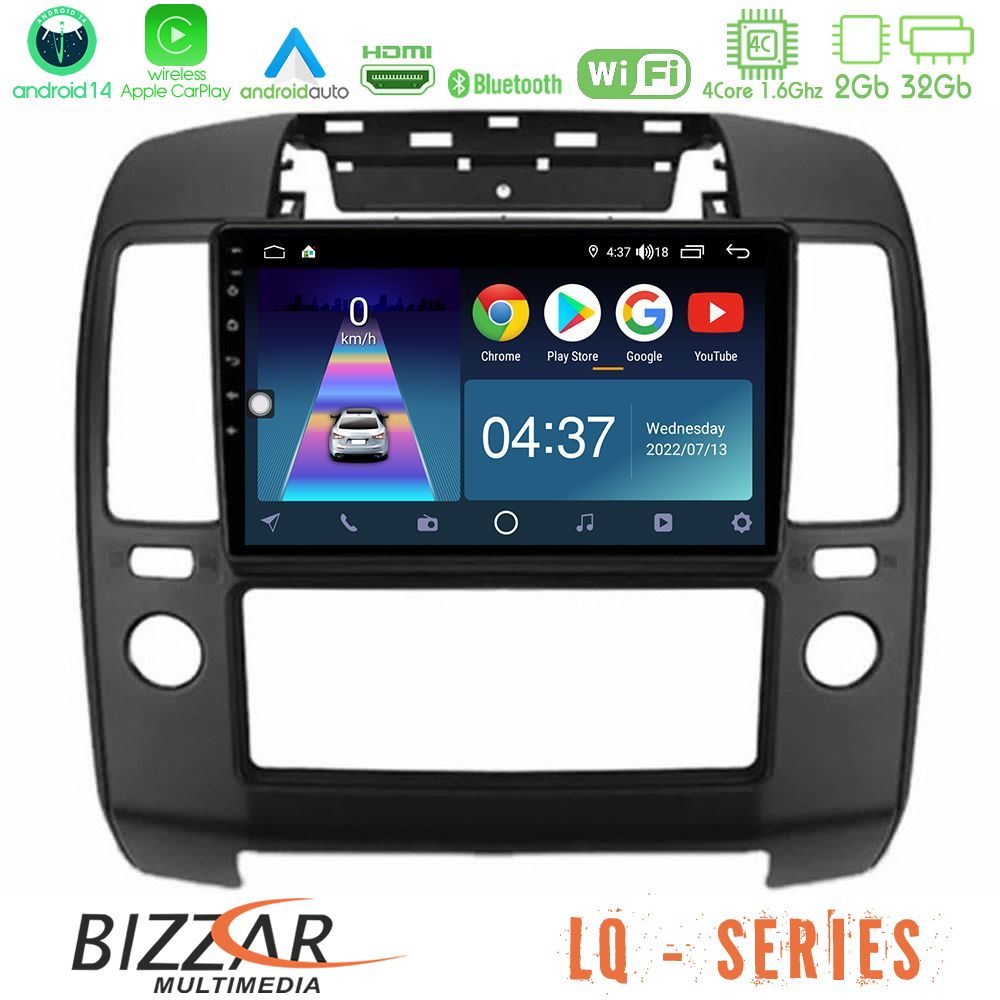 Bizzar LQ Series 4Core Android14 2+32GB Nissan Navara Navigation Multimedia Tablet 9" Με Carplay & Android Auto