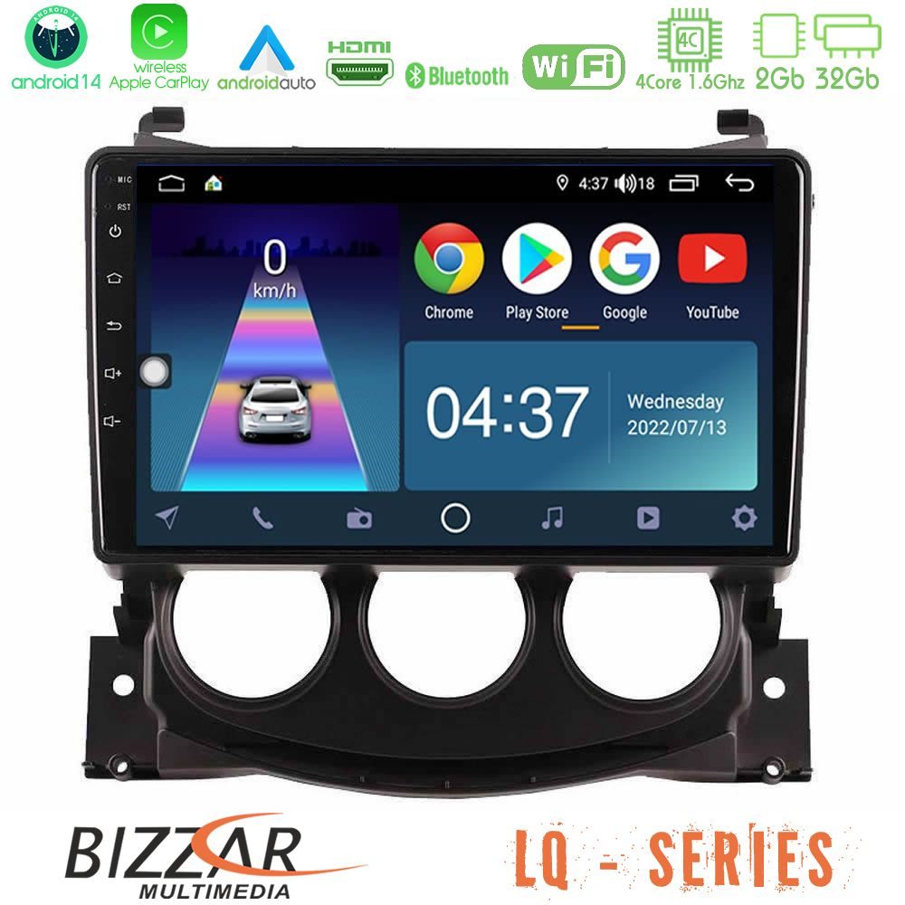 Bizzar LQ Series 4Core Android14 2+32GB Nissan 370Z 2009-2013 Navigation Multimedia Tablet 9" Με Carplay & Android Auto