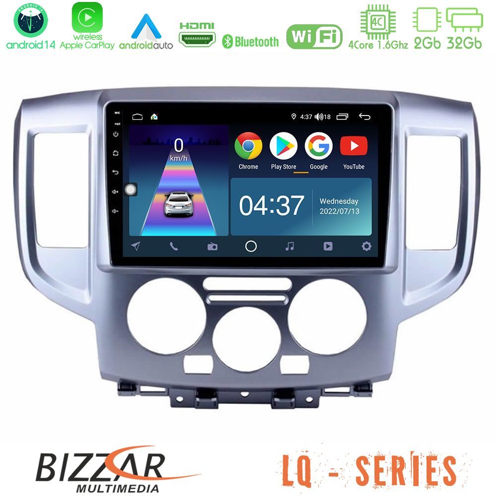 Bizzar LQ Series 4Core Android14 2+32GB Nissan NV200 Navigation Multimedia Tablet 9" Με Carplay & Android Auto