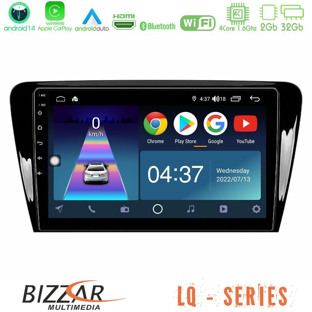 Bizzar LQ Series 4Core Android14 2+32GB Skoda Octavia 7 Navigation Multimedia Tablet 10" Με Carplay & Android Auto