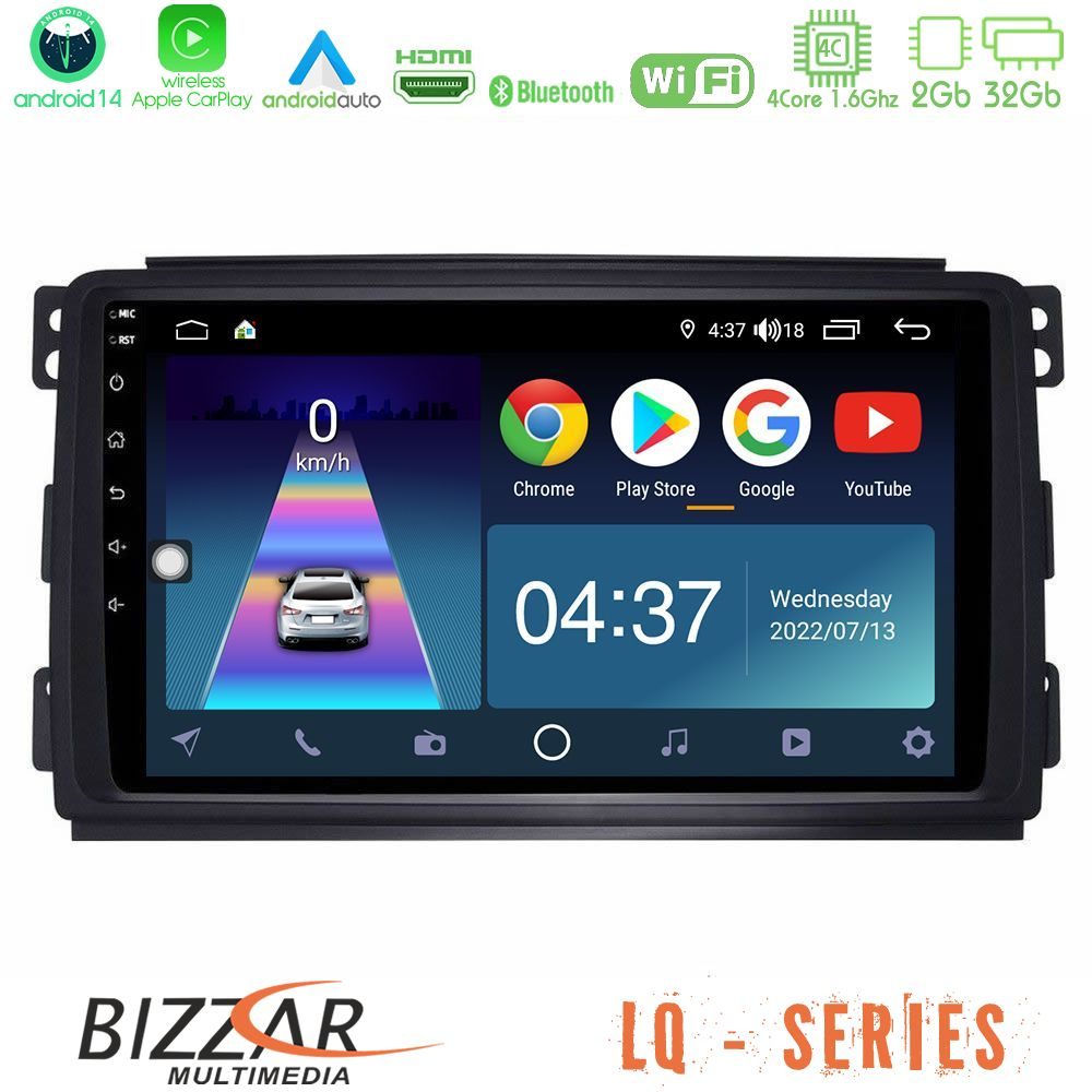 Bizzar LQ Series 4Core Android14 2+32GB Smart 451 Navigation Multimedia Tablet 9" Με Carplay & Android Auto