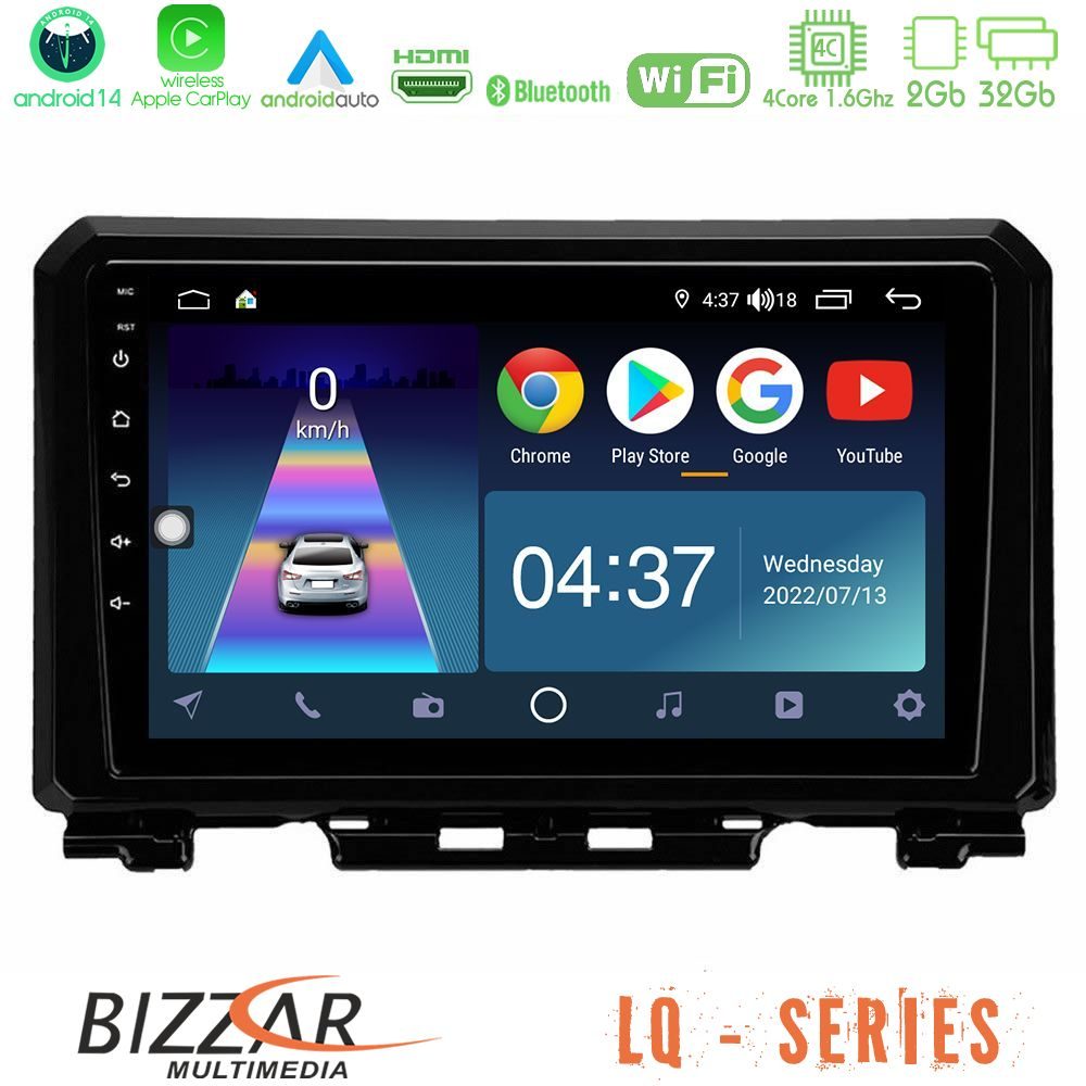 Bizzar LQ Series 4Core Android14 2+32GB Suzuki Jimny 2018-2022 Navigation Multimedia Tablet 9" Με Carplay & Android Auto