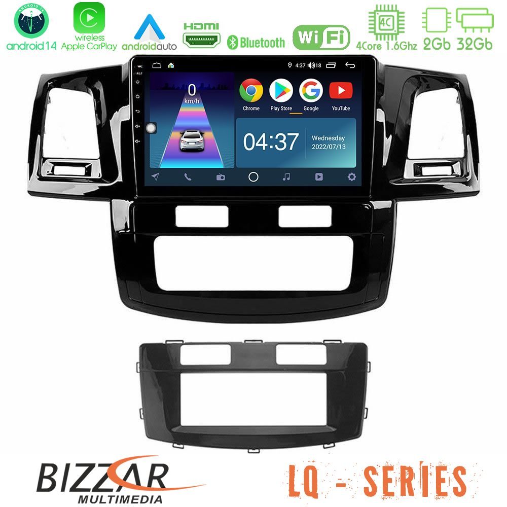 Bizzar LQ Series 4Core Android14 2+32GB Toyota Hilux 2007-2016 Navigation Multimedia Tablet 9" Με Carplay & Android Auto Bizzar LQ Series 4Core Android14 2+32GB Toyota Hilux 2007-2016 Navigation Multimedia Tablet 9" Με Carplay & Android Auto
