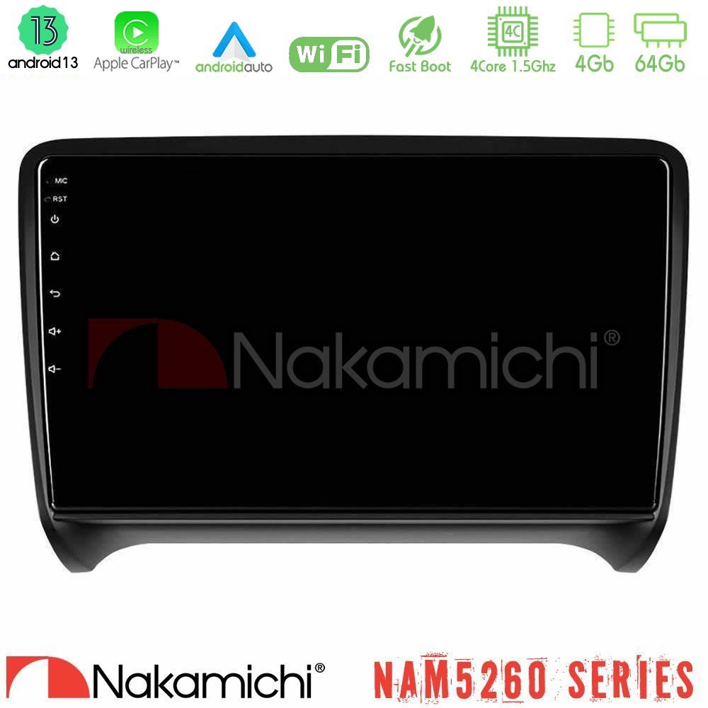 Nakamichi NAM5260 Series 4Core Android13 4+64GB Audi TT B7 Navigation Multimedia Tablet 9" Με Carplay & Android Auto