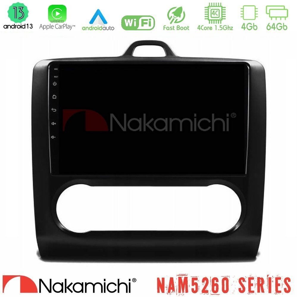 Nakamichi NAM5260 Series 4Core Android13 4+64GB Ford Focus Auto AC Navigation Multimedia Tablet 9" Με Carplay & Android Auto