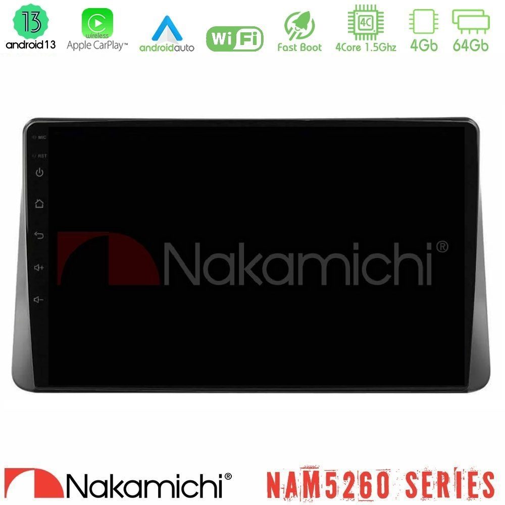 Nakamichi NAM5260 Series 4Core Android13 4+64GB Ford Focus 2019-> Navigation Multimedia Tablet 9" Με Carplay & Android Auto
