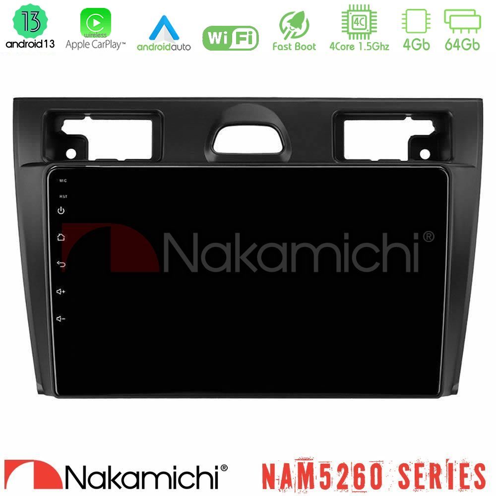 Nakamichi NAM5260 Series 4Core Android13 4+64GB Ford Fiesta/Fusion Navigation Multimedia Tablet 9" Με Carplay & Android Auto
