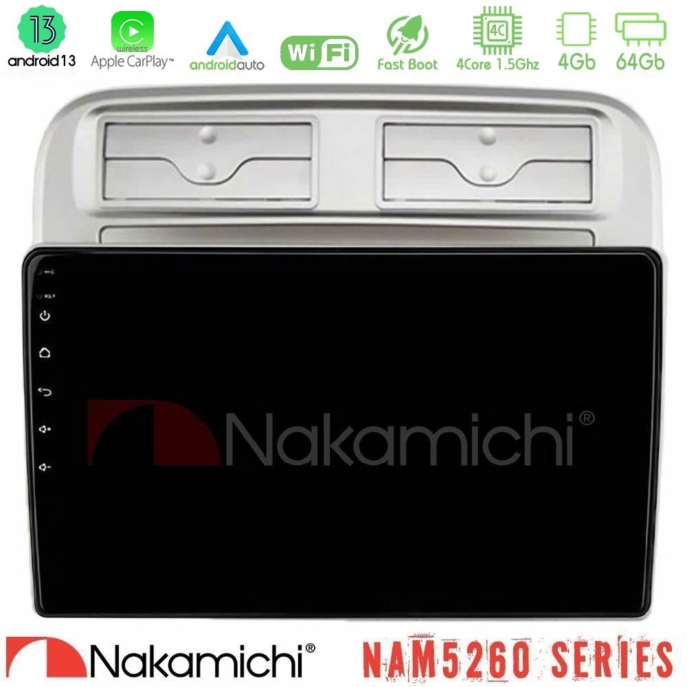 Nakamichi NAM5260 Series 4Core Android13 4+64GB Fiat Grande Punto 2006-2011 Navigation Multimedia Tablet 9" Με Carplay & Android Auto