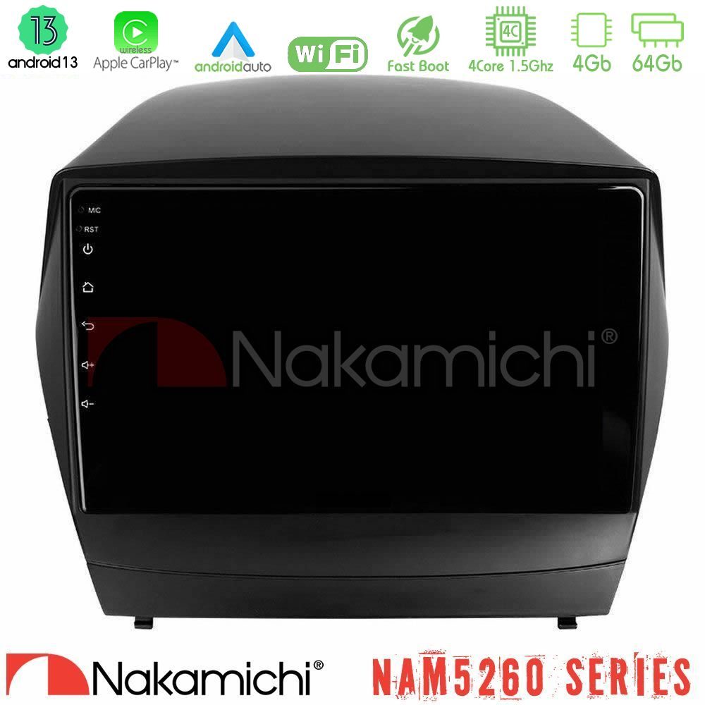 Nakamichi NAM5260 Series 4Core Android13 4+64GB Hyundai IX35 Auto A/C Navigation Multimedia Tablet 9" Με Carplay & Android Auto