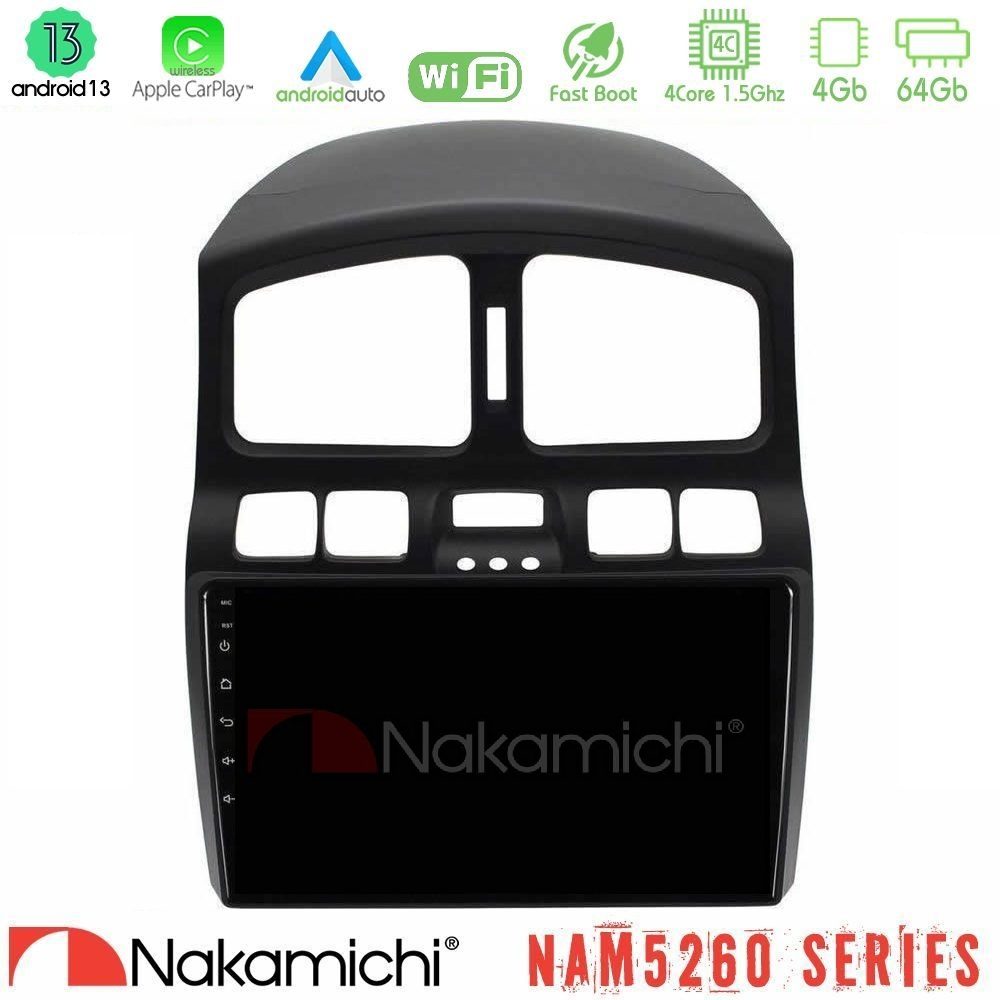 Nakamichi NAM5260 Series 4Core Android13 4+64GB Hyundai Santa Fe 2000-2006 Navigation Multimedia Tablet 9" Με Carplay & Android Auto
