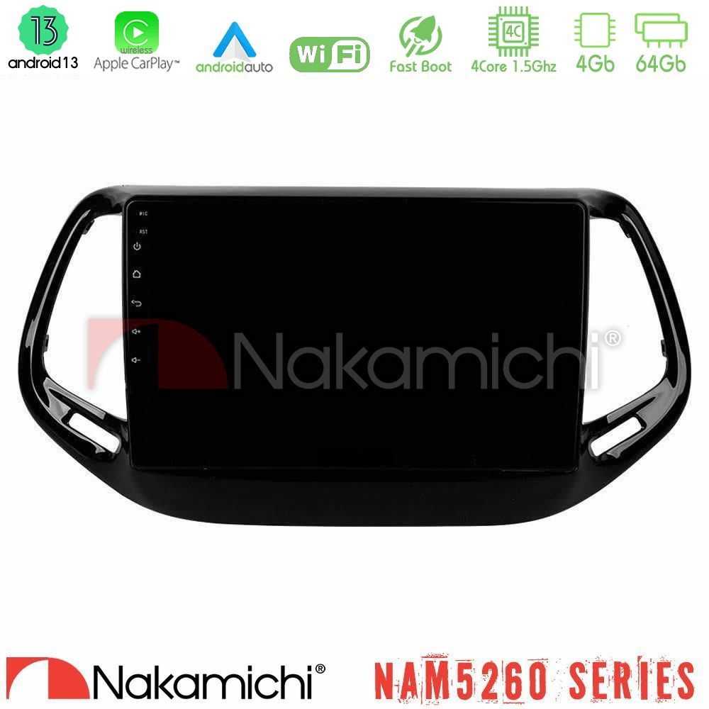 Nakamichi NAM5260 Series 4Core Android13 4+64GB Jeep Compass 2017> Navigation Multimedia Tablet 10" Με Carplay & Android Auto