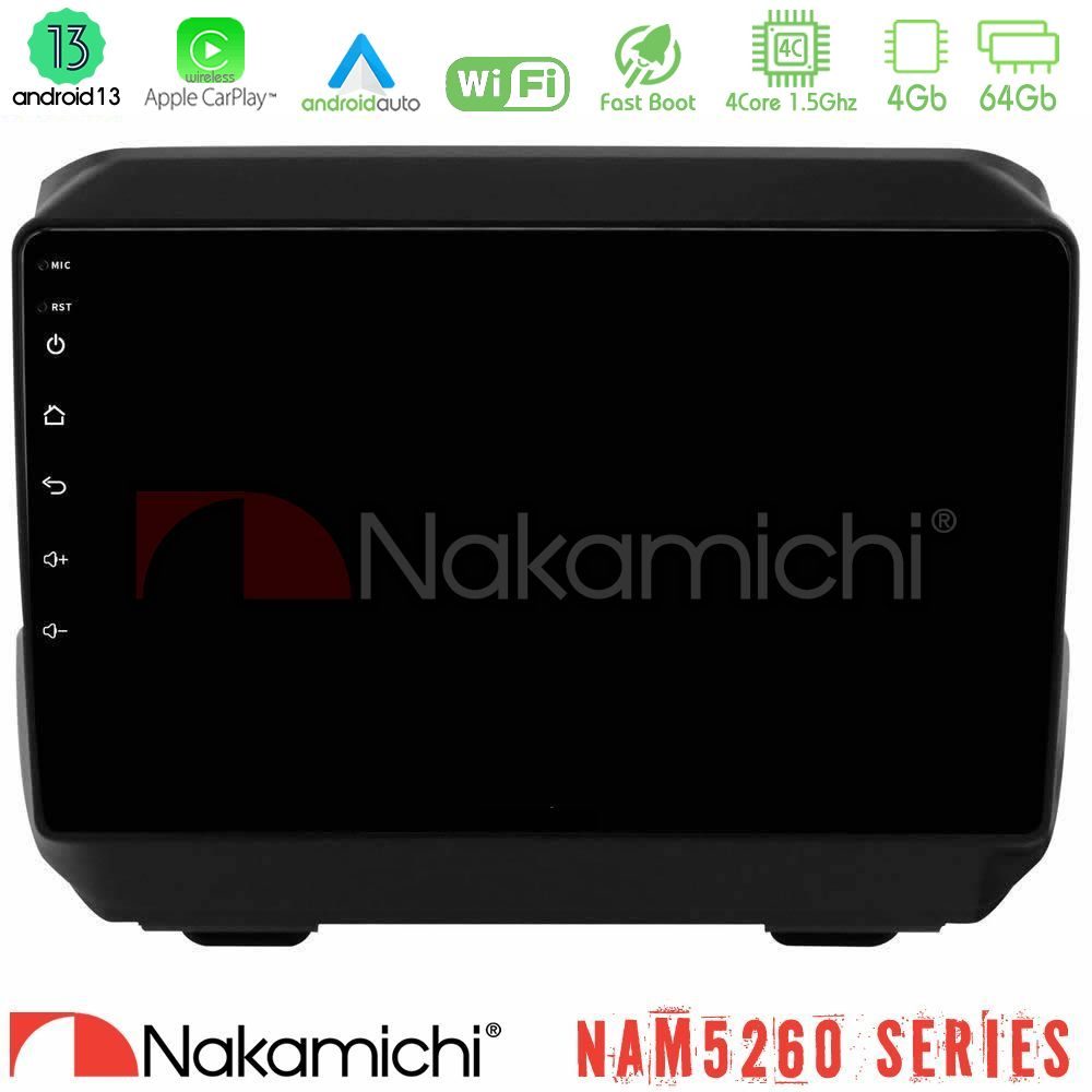 Nakamichi NAM5260 Series 4Core Android13 4+64GB Jeep Wrangler 2018-> Navigation Multimedia Tablet 9" Με Carplay & Android Auto