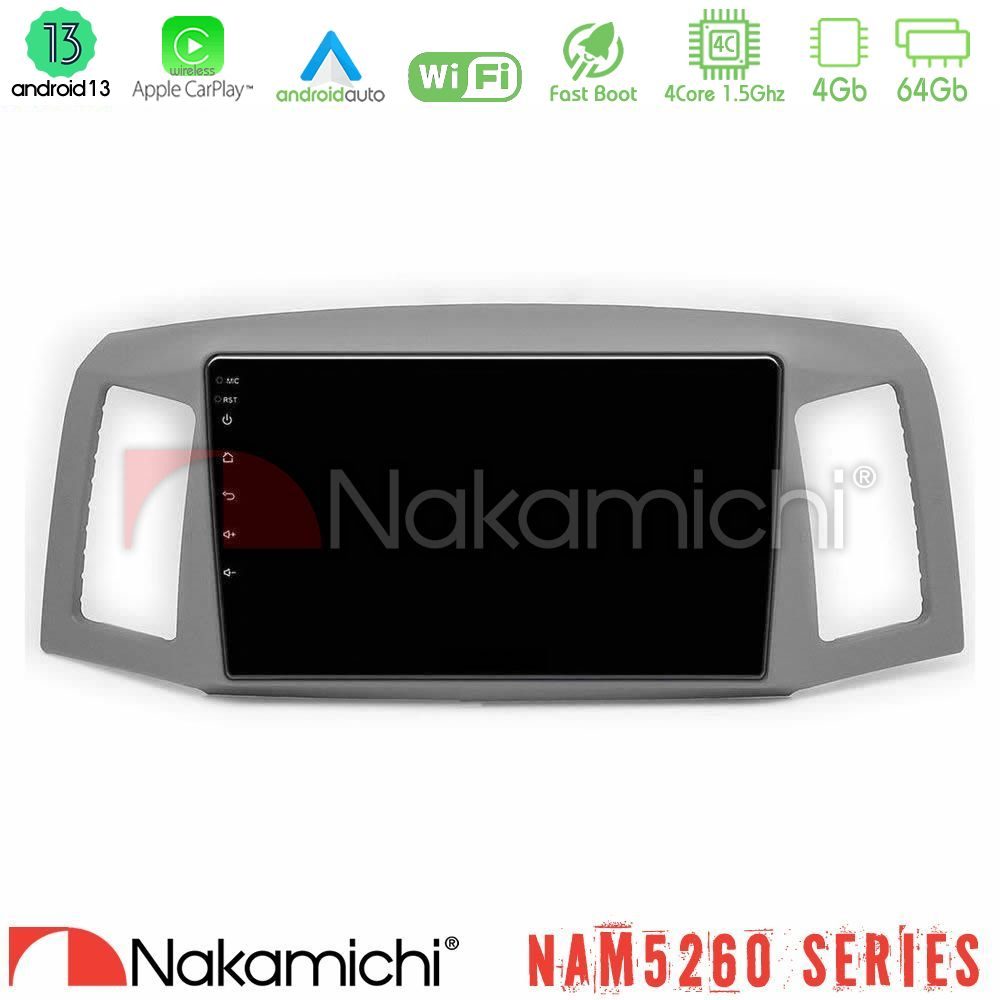Nakamichi NAM5260 Series 4Core Android13 4+64GB Jeep Grand Cherokee 2005-2007 Navigation Multimedia Tablet 10" Με Carplay & Android Auto