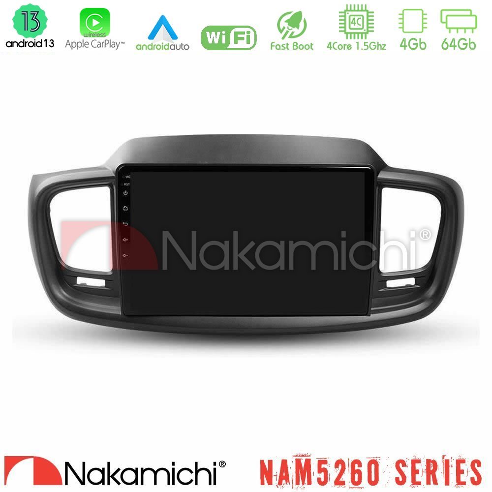 Nakamichi NAM5260 Series 4Core Android13 4+64GB Kia Sorento 2018-2021 Navigation Multimedia Tablet 9" Με Carplay & Android Auto