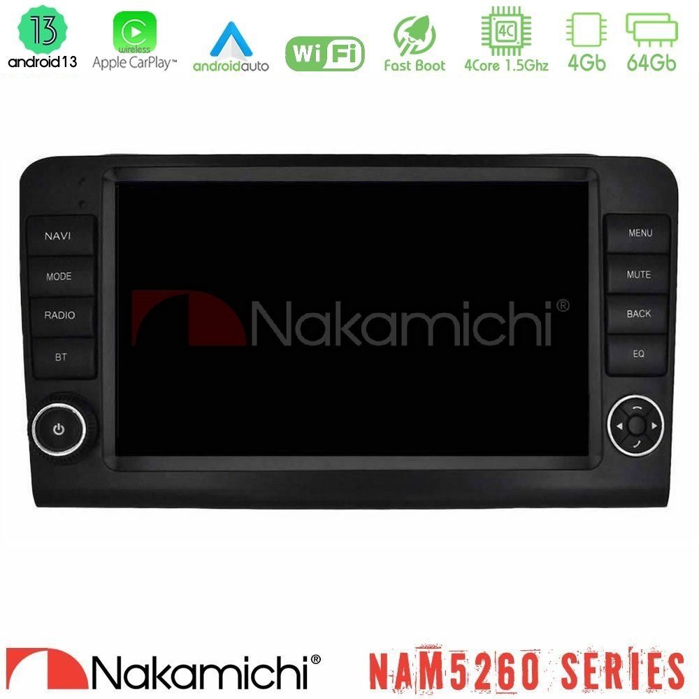 Nakamichi NAM5260 Series 4Core Android13 4+64GB Mercedes ML/GL Class W164 2006-2011 Navigation Multimedia Tablet 9" Με Carplay & Android Auto (OEM Look)