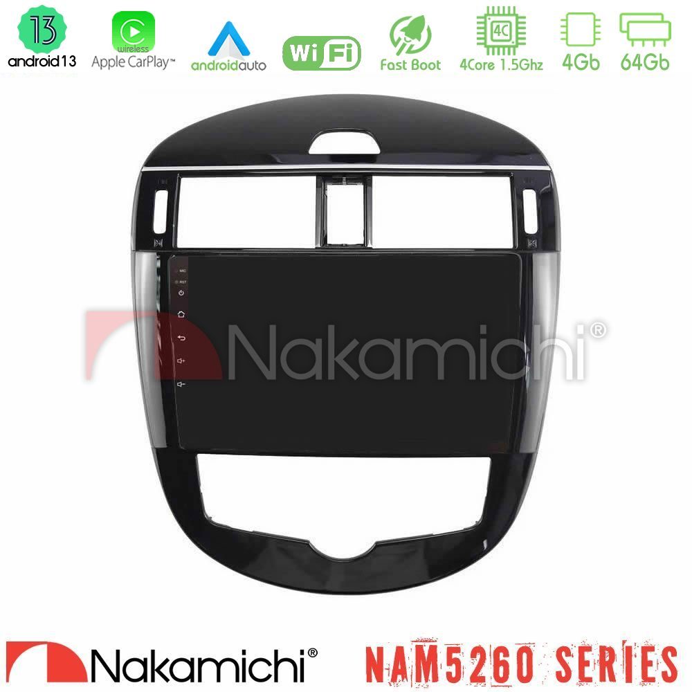 Nakamichi NAM5260 Series 4Core Android13 4+64GB Nissan Pulsar 2015-2018 Navigation Multimedia Tablet 9" Με Carplay & Android Auto