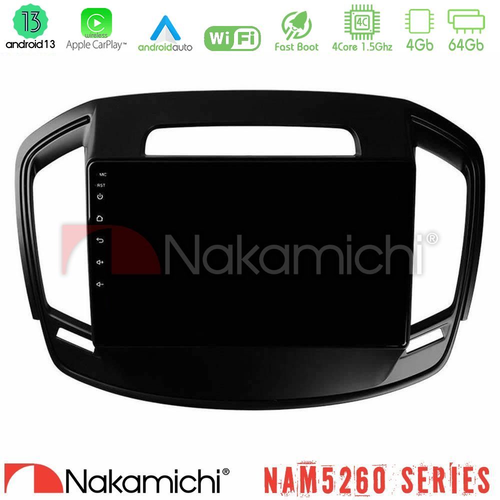 Nakamichi NAM5260 Series 4Core Android13 4+64GB Opel Insignia 2014-2017 Navigation Multimedia Tablet 9" Με Carplay & Android Auto