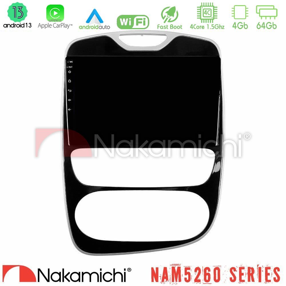 Nakamichi NAM5260 Series 4Core Android13 4+64GB Renault Clio 2016-2019 Navigation Multimedia Tablet 10" Με Carplay & Android Auto