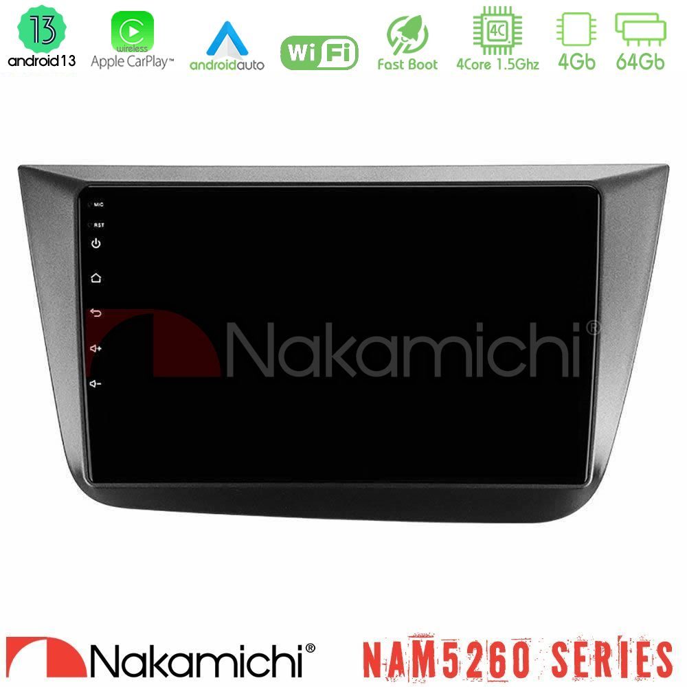 Nakamichi NAM5260 Series 4Core Android13 4+64GB Seat Altea 2004-2015 Navigation Multimedia Tablet 9" Με Carplay & Android Auto
