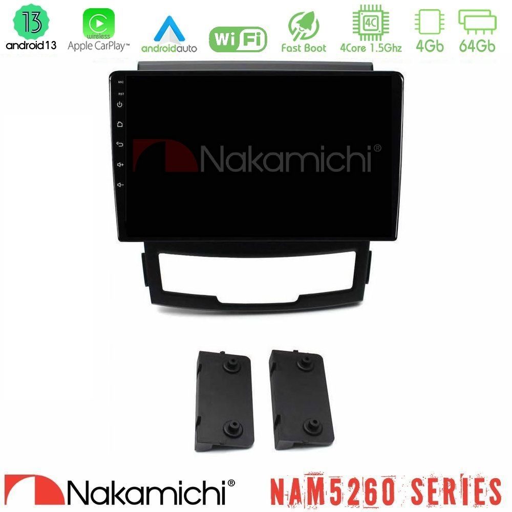 Nakamichi NAM5260 Series 4Core Android13 4+64GB Ssangyong Korando 2010-2014 Navigation Multimedia Tablet 9" Με Carplay & Android Auto