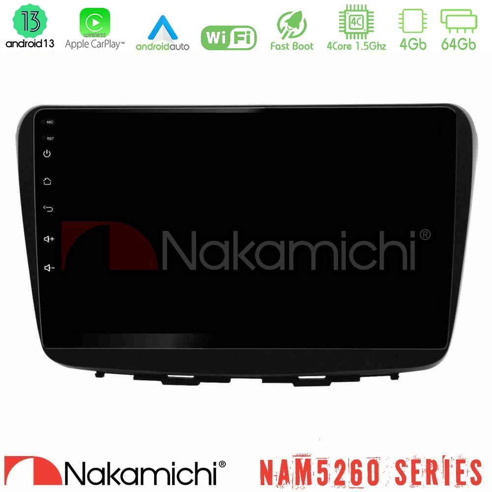Nakamichi NAM5260 Series 4Core Android13 4+64GB Suzuki Baleno 2016-2021 Navigation Multimedia Tablet 9" Με Carplay & Android Auto