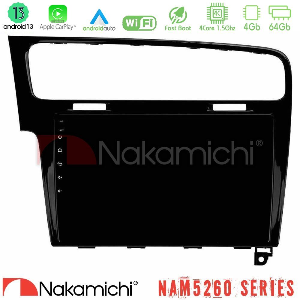 Nakamichi NAM5260 Series 4Core Android13 4+64GB VW GOLF 7 Navigation Multimedia Tablet 10" Με Carplay & Android Auto