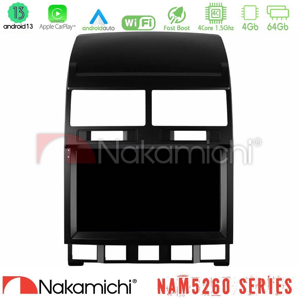 Nakamichi NAM5260 Series 4Core Android13 4+64GB VW Touareg 2002 – 2010 Navigation Multimedia Tablet 9" Με Carplay & Android Auto