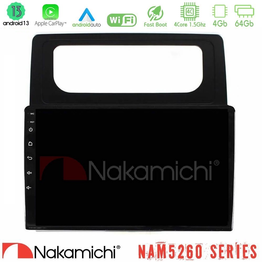 Nakamichi NAM5260 Series 4Core Android13 4+64GB VW Caddy 2004-2014 Navigation Multimedia Tablet 10" Με Carplay & Android Auto