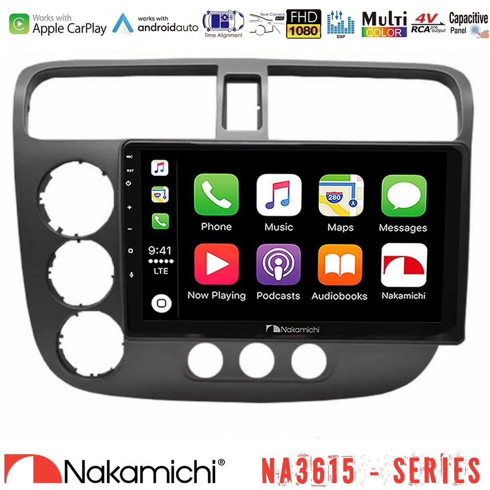 Nakamichi NA3615 Series Με Wireless Carplay & Android Auto  Honda Civic 2001-2005 Media Station Tablet 9"