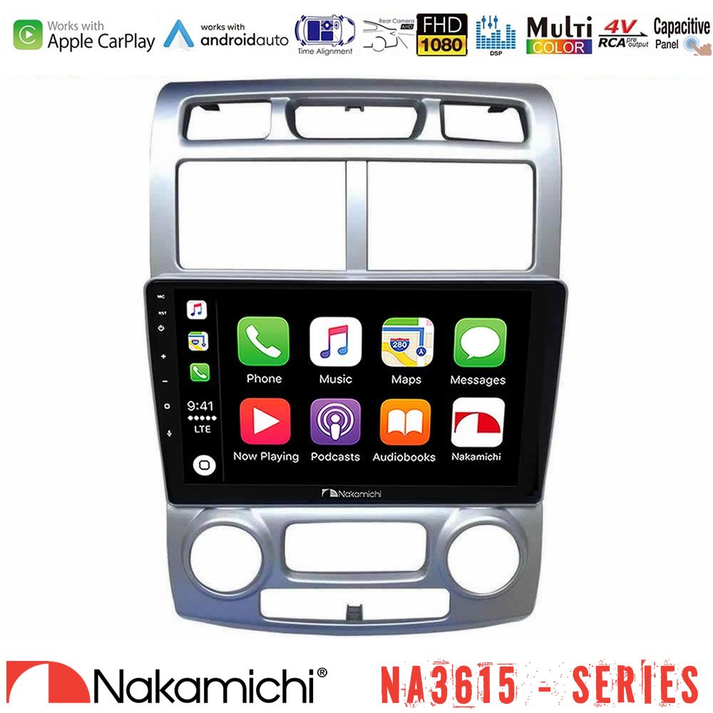 Nakamichi NA3615 Series Με Wireless Carplay & Android Auto  Kia Sportage 2005-2008 Media Station Tablet 9""