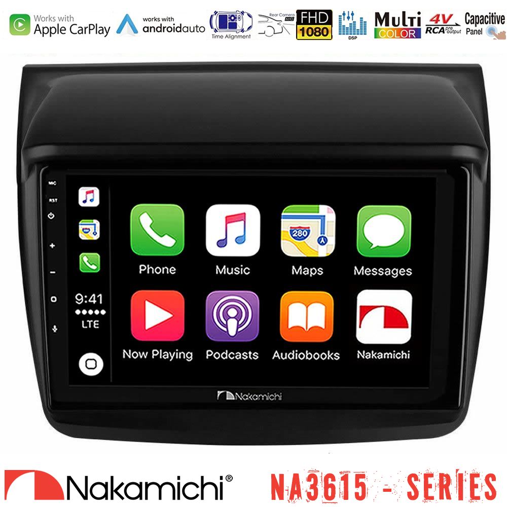 Nakamichi NA3615 Series Με Wireless Carplay & Android Auto  Mitsubishi L200 Media Station Tablet 9"