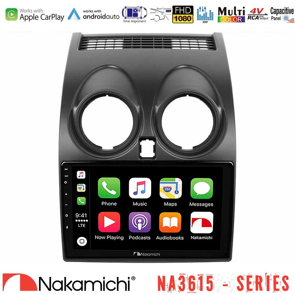 Nakamichi NA3615 Series Με Wireless Carplay & Android Auto  Nissan Qashqai J10 Media Station Tablet 9"
