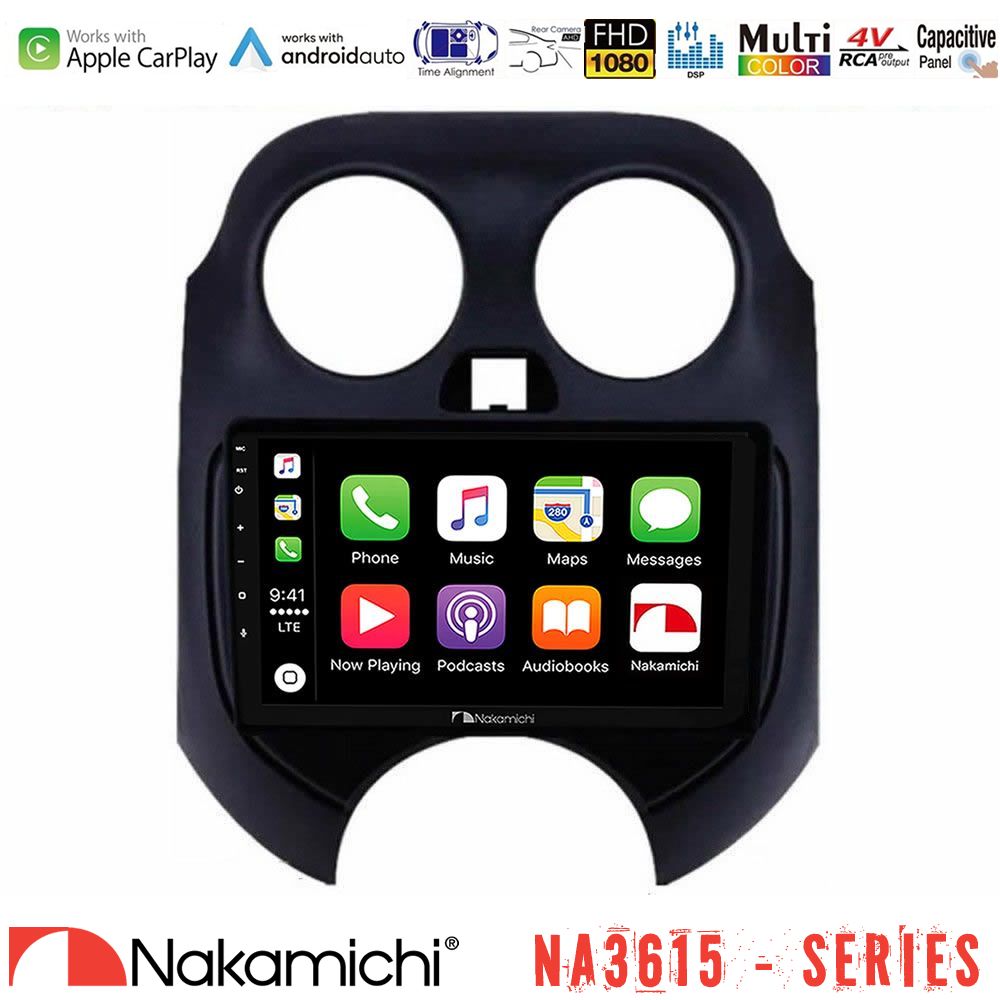 Nakamichi NA3615 Series Με Wireless Carplay & Android Auto  Nissan Micra 2011-2014 Media Station Tablet 9"