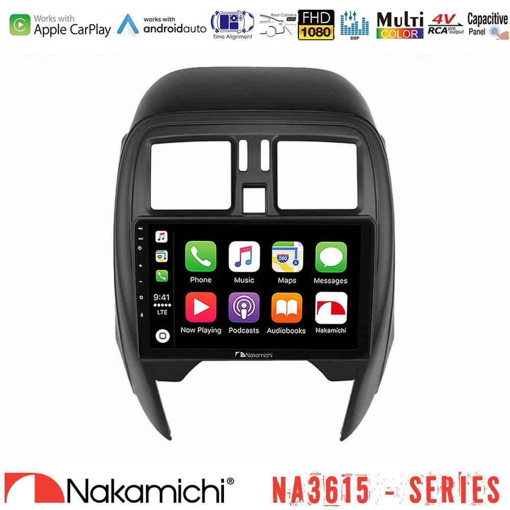Nakamichi NA3615 Series Με Wireless Carplay & Android Auto  Nissan Micra 2013-2016 Media Station Tablet 9"